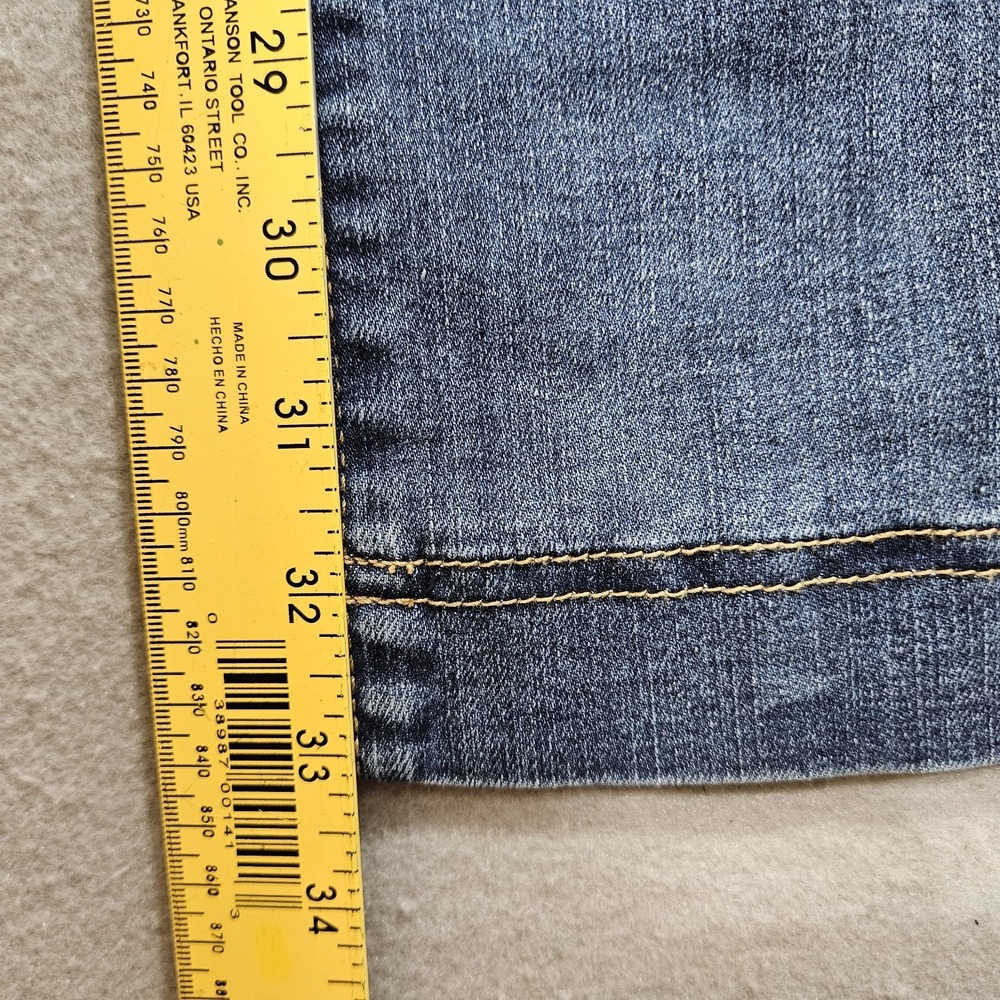 Democracy Skyrise Wide Leg Jeans Women 2 Blue Dark Wash Stretch Panel 26x33 - Picture 14 of 16